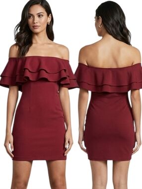 REVOLVE x BY THE WAY "Rhiannon" Off-the-shoulder Ruffle Mini Dress - Size M